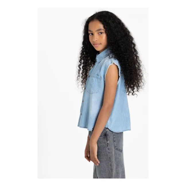 Camisa sin mangas Ella Denim | Gris