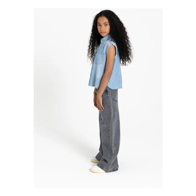 Chemise Sans Manches Denim Ella | Gris
