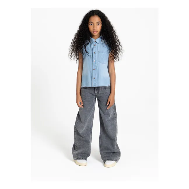 Chemise Sans Manches Denim Ella | Gris