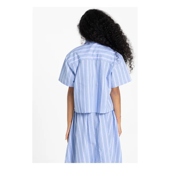 Chemise Harper Rayée | Bleu Acier