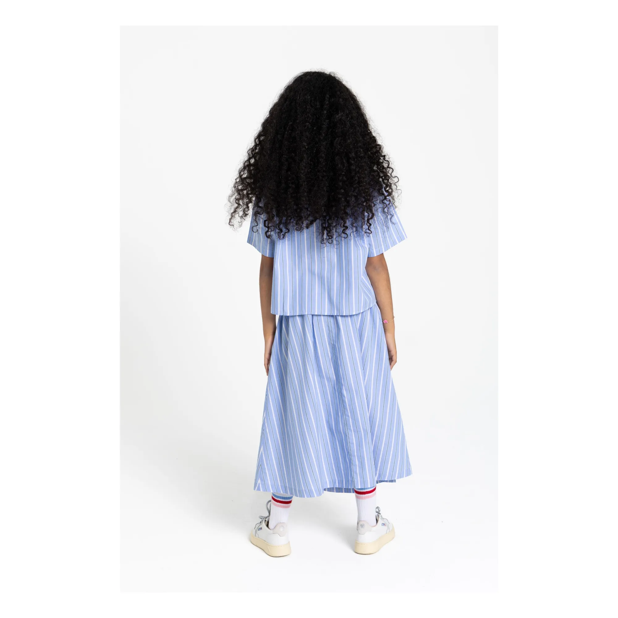 Jupe Lina Rayée | Bleu Acier- Image produit n°6