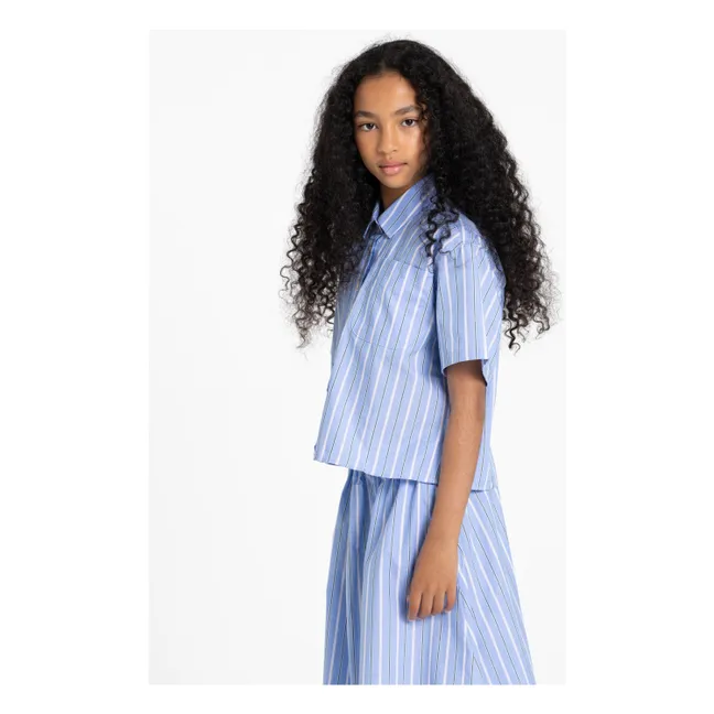 Chemise Harper Rayée | Bleu Acier