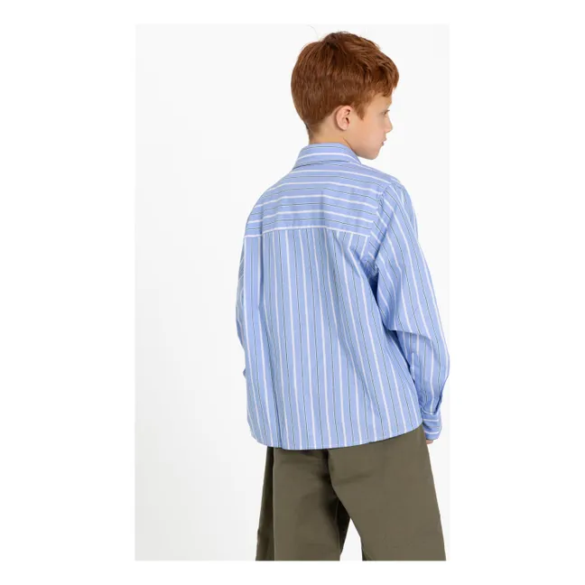 Chemise Zak Rayée | Bleu Acier