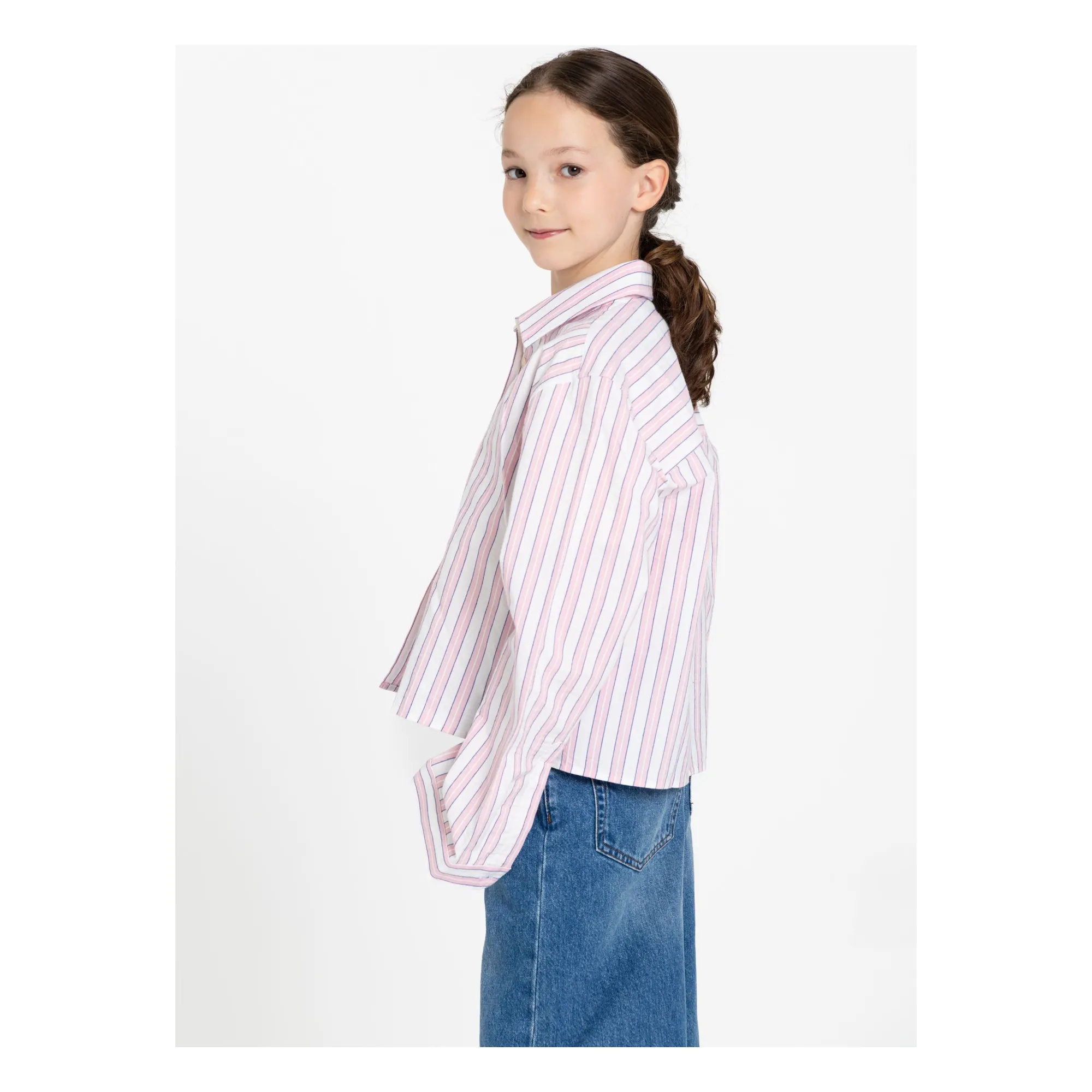 Chemise Courte Crush Rayée | Rose pâle- Image produit n°2