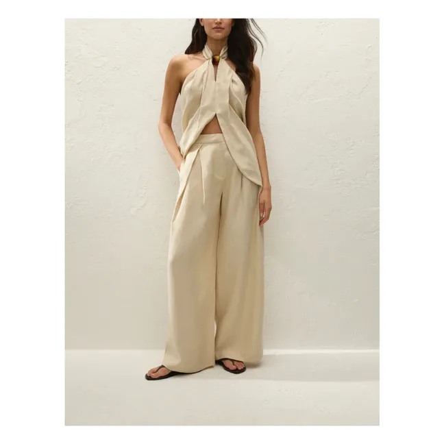 Biba Linen Top | Panna Cotta