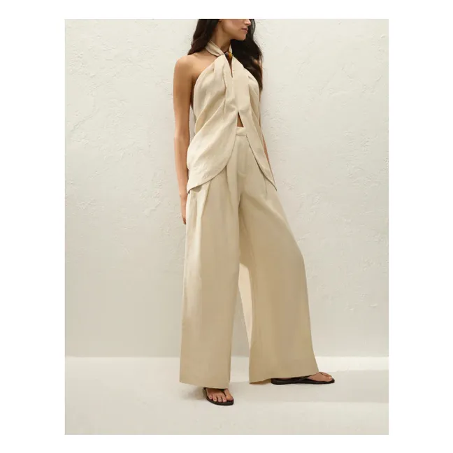 Biba Linen Top | Panna Cotta