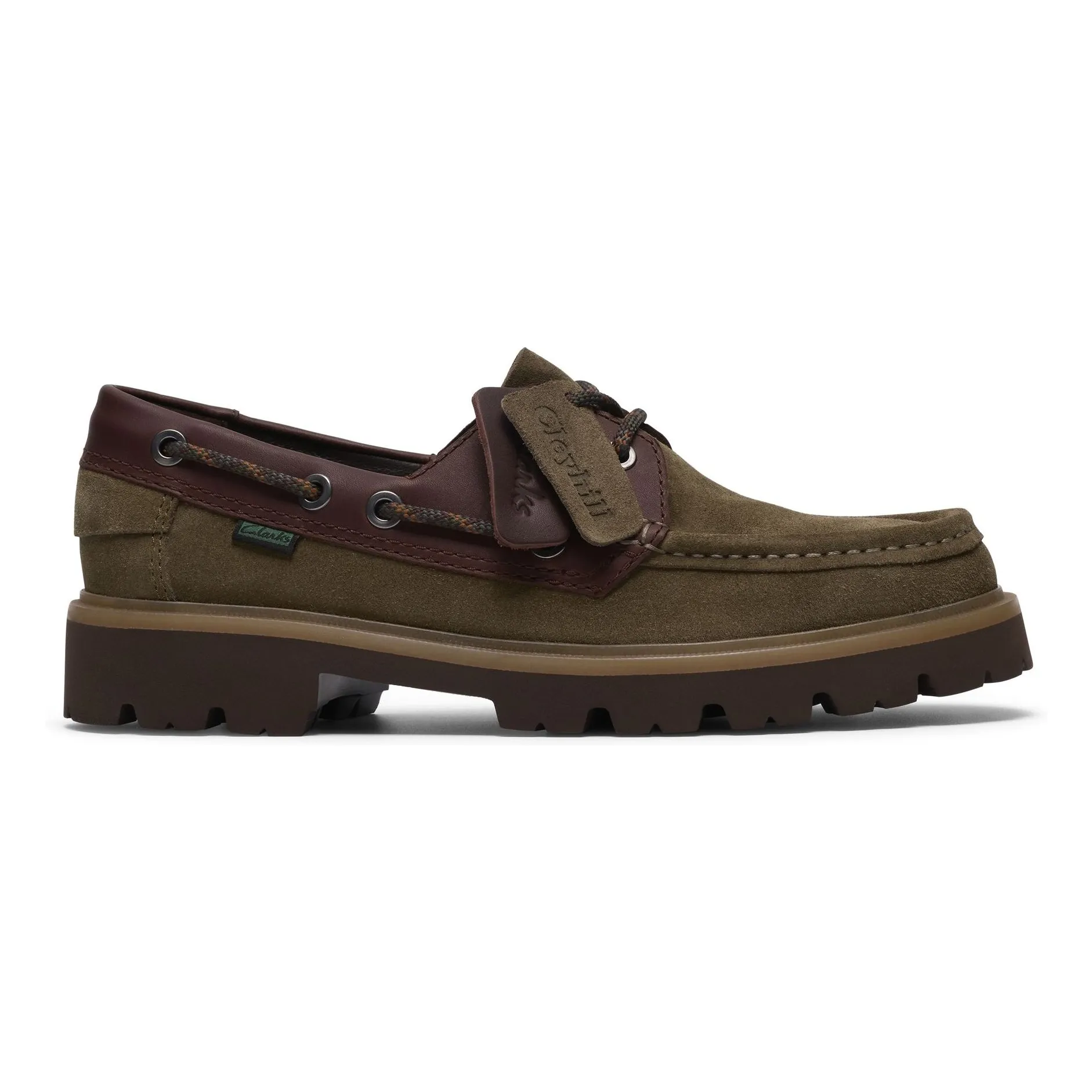 Clarks Khaki Cleyhill Boat Shoes