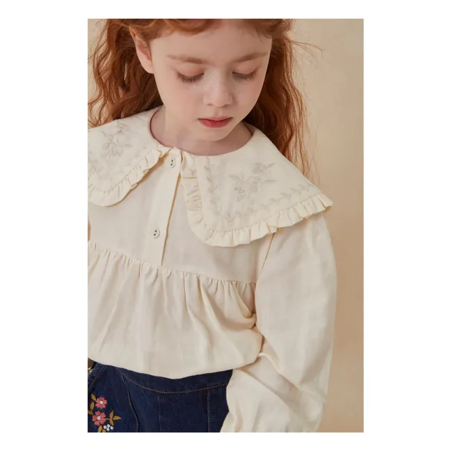 Chemise Col Brodé Viola | Crème