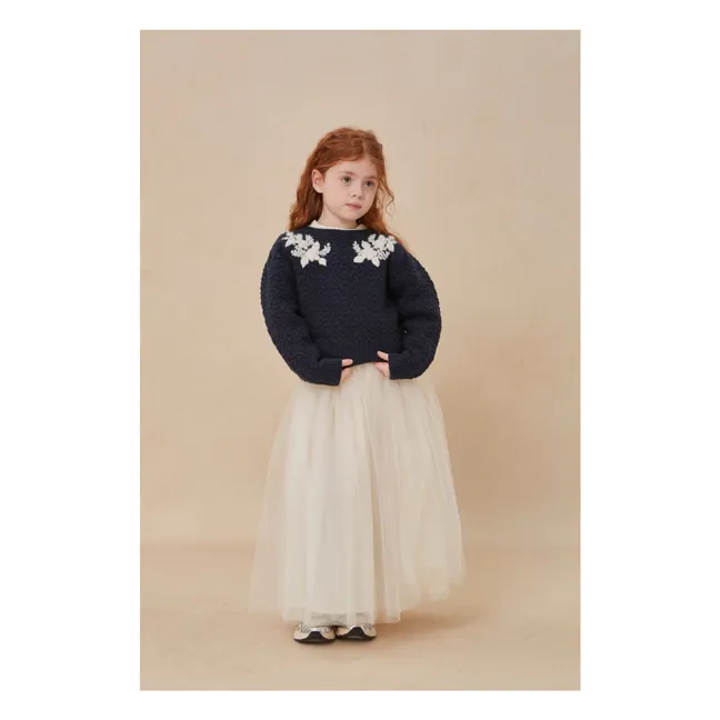 Pull Brodé Stefania | Bleu marine