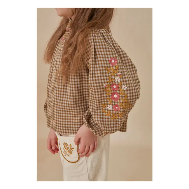 Pantalon Poches Brodées Serena | Crème