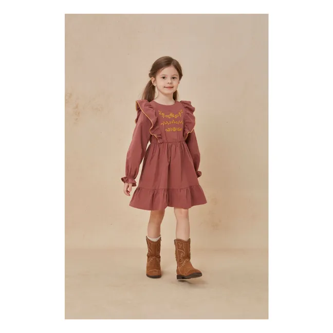 Embroidered Dove Dress | Dusty Pink
