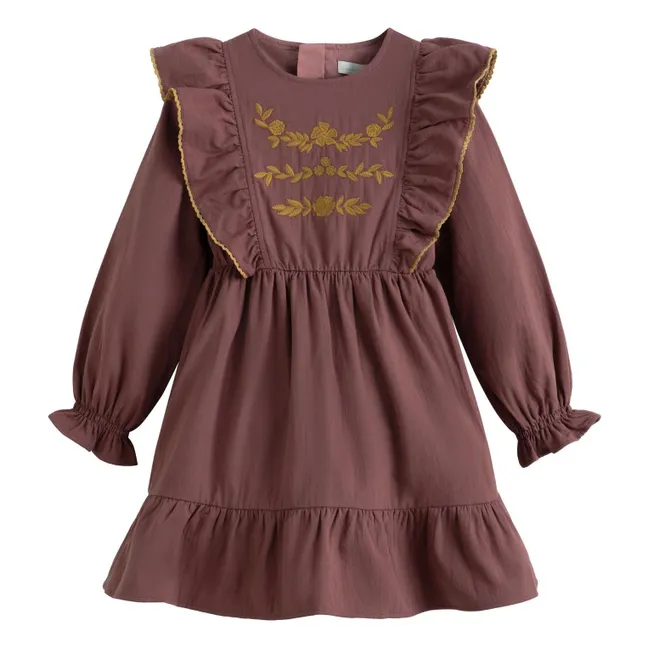 Embroidered Dove Dress | Dusty Pink