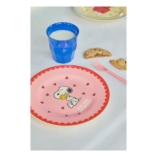 Plato de melamina You Are So Sweet - Arroz x Snoopy | Rosa