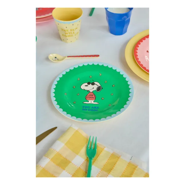 Plato de melamina You Are So Cool - Arroz x Snoopy | Verde