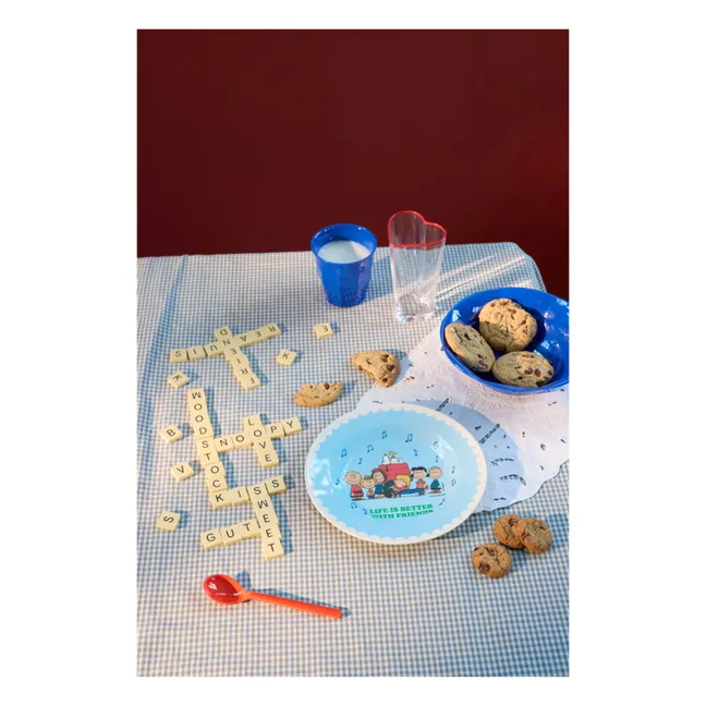 Plato de melamina Life Is Better Together - Arroz x Snoopy | Azul