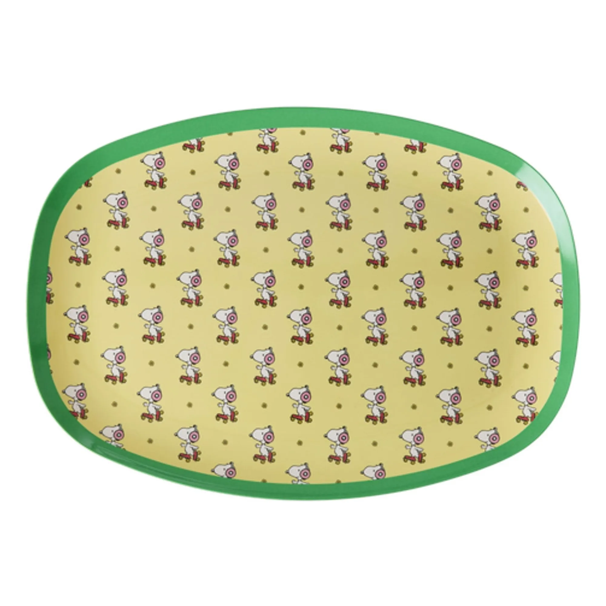 Rice Yellow Melamine Dish - X Snoopy