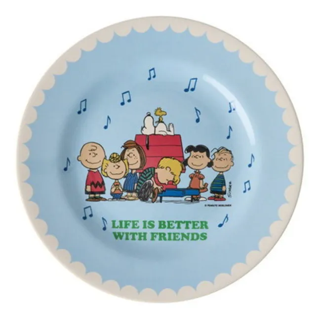 Plato de melamina Life Is Better Together - Arroz x Snoopy | Azul