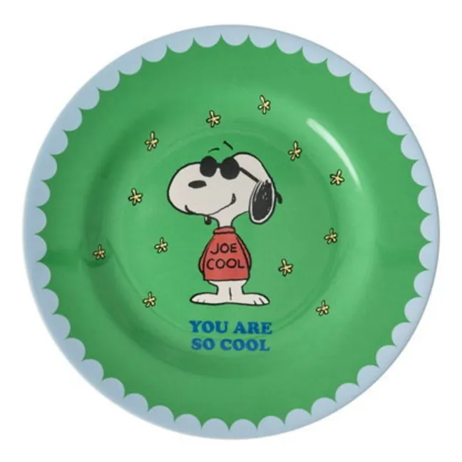 Plato de melamina You Are So Cool - Arroz x Snoopy | Verde