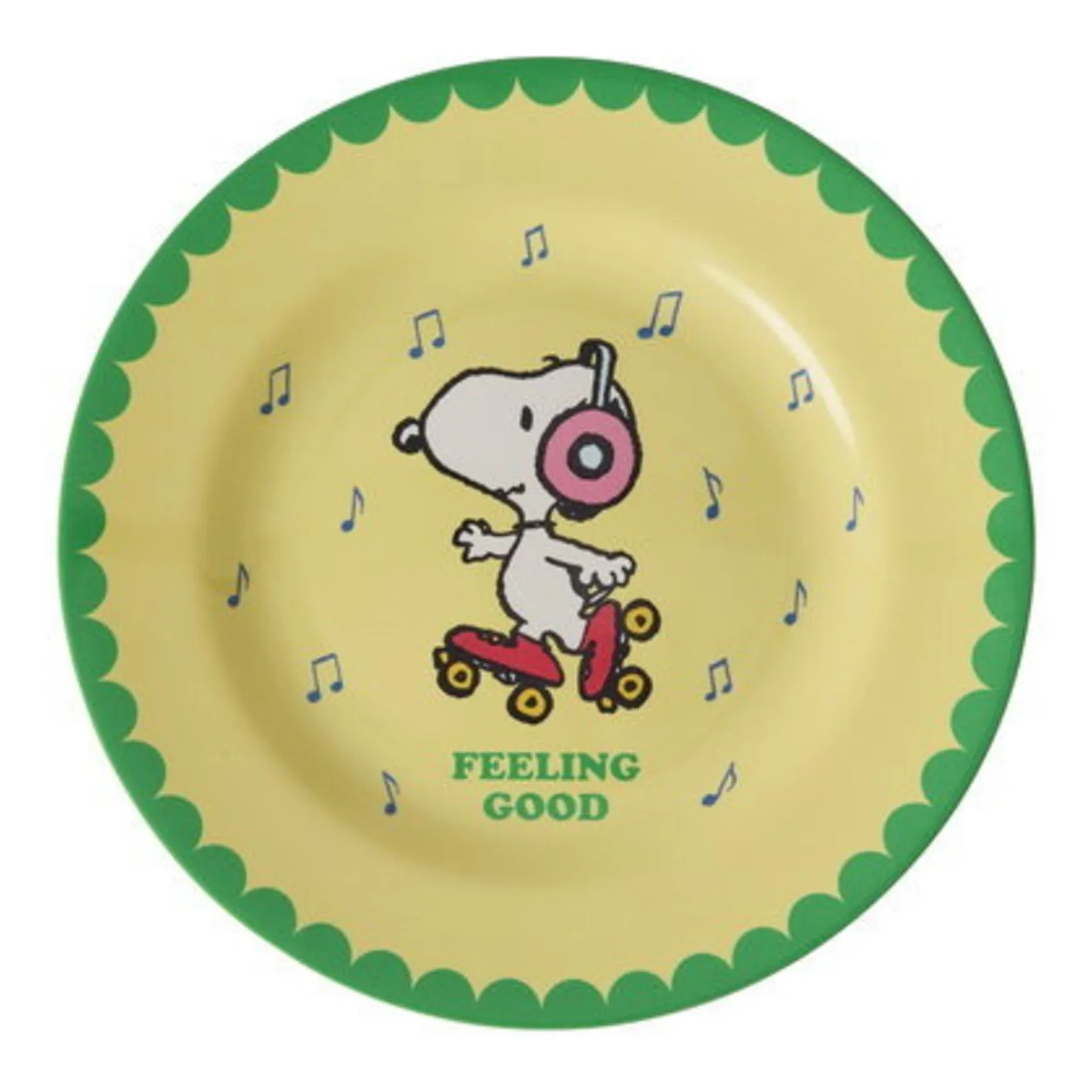 Rice Yellow Feeling Good Melamine Plate - X Snoopy
