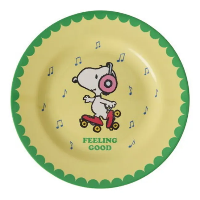 Plato de melamina Feeling Good - Arroz x Snoopy | Amarillo