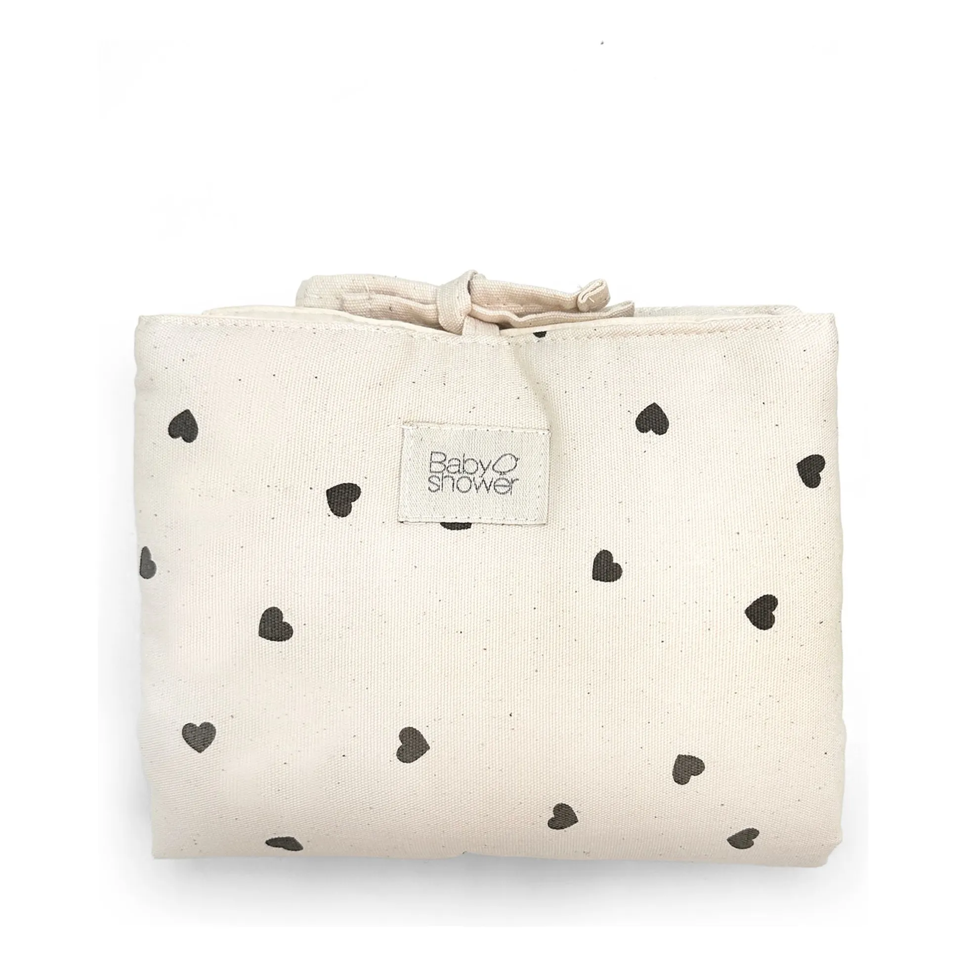 Babyshower Beige Cœurs Travel Changing Mat