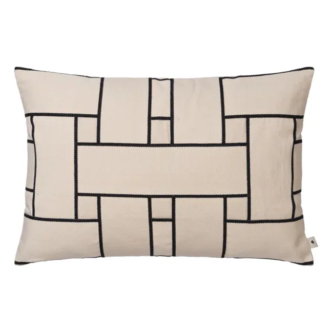 Housse de coussin Lattice Offset | Blanc cassé