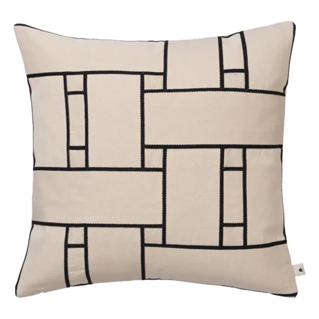 Housse de coussin Lattice Offset | Blanc cassé
