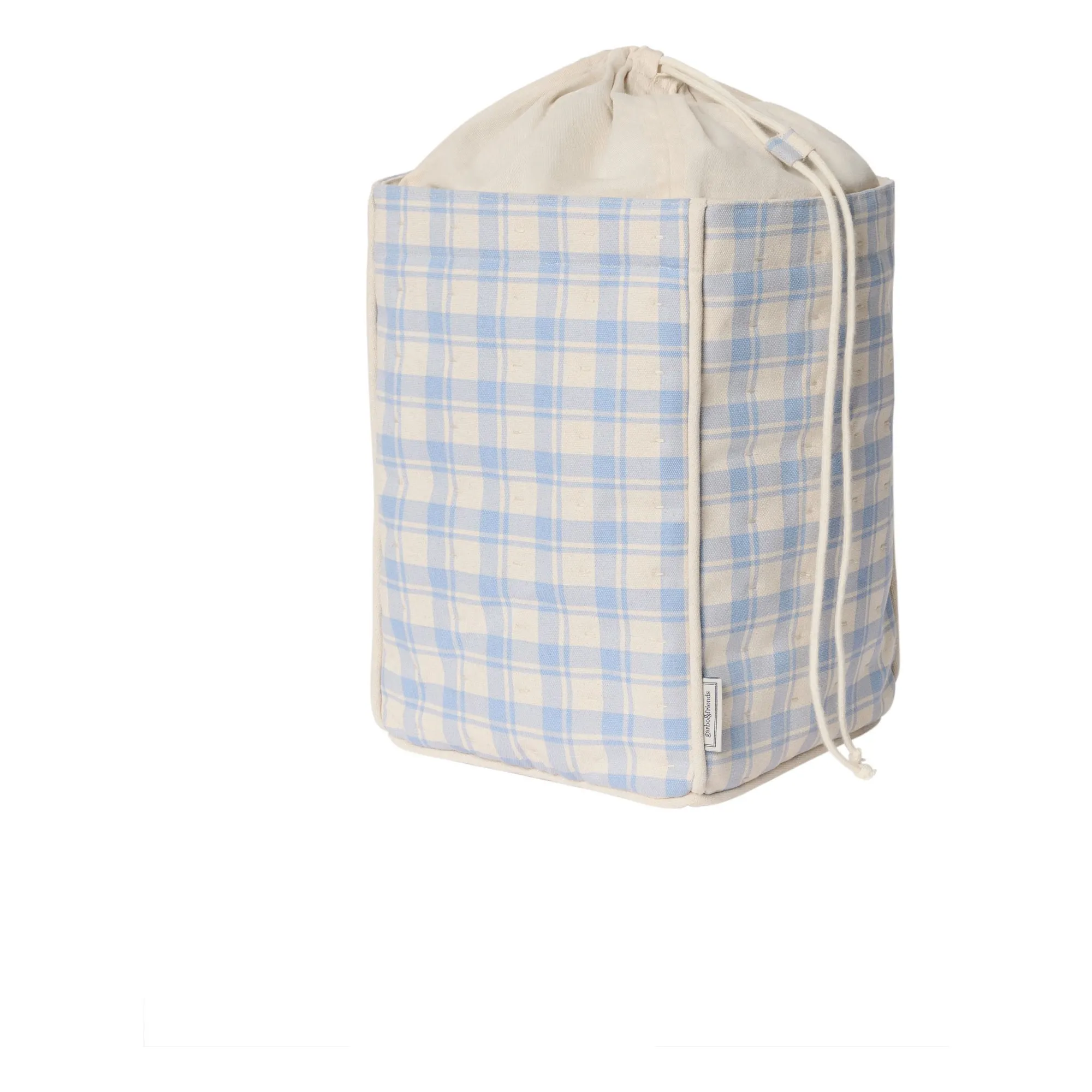 Garbo&Friends Light Blue Plaid Sky Storage Basket