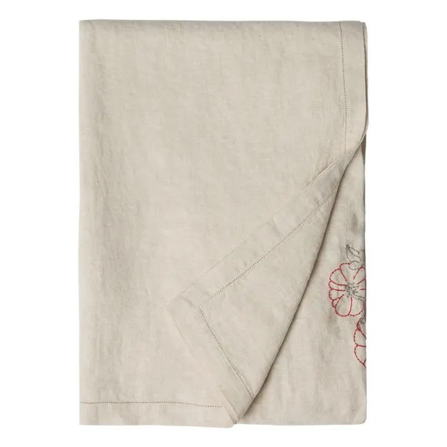 Nappe brodée en lin