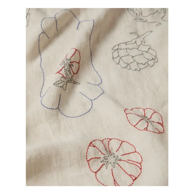 Nappe brodée en lin
