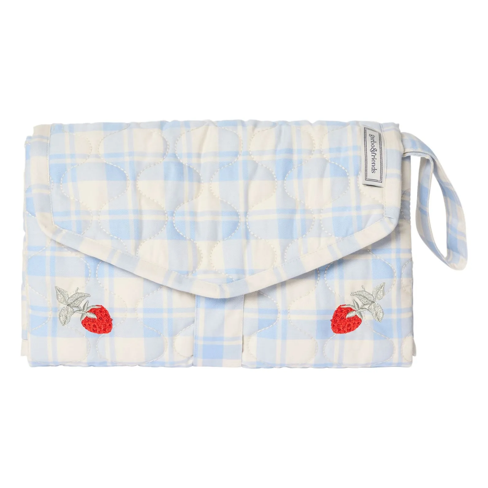 Garbo&Friends Light Blue Plaid Sky Travel Changing Mat