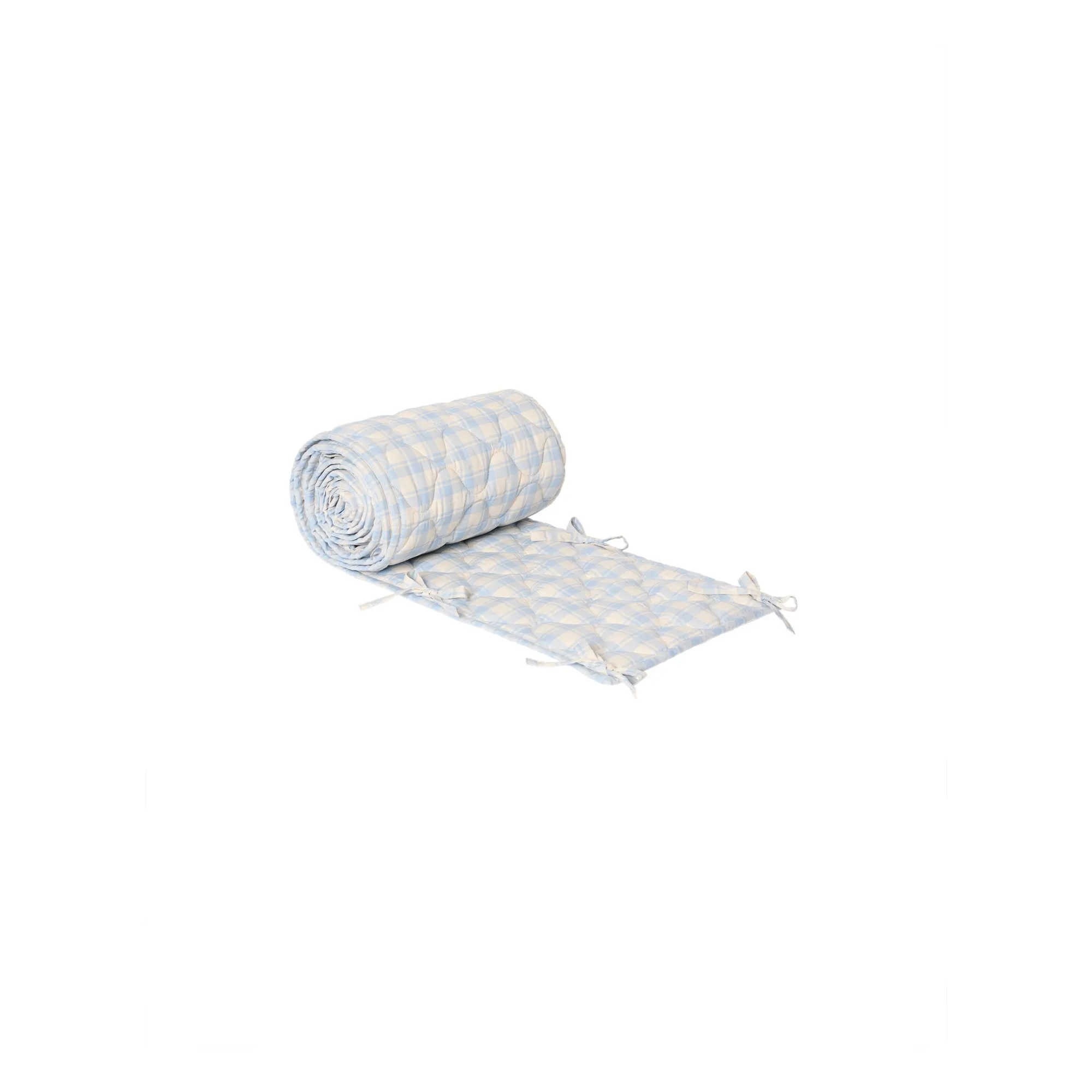 Garbo&Friends Light Blue Plaid Sky Bumper Pad