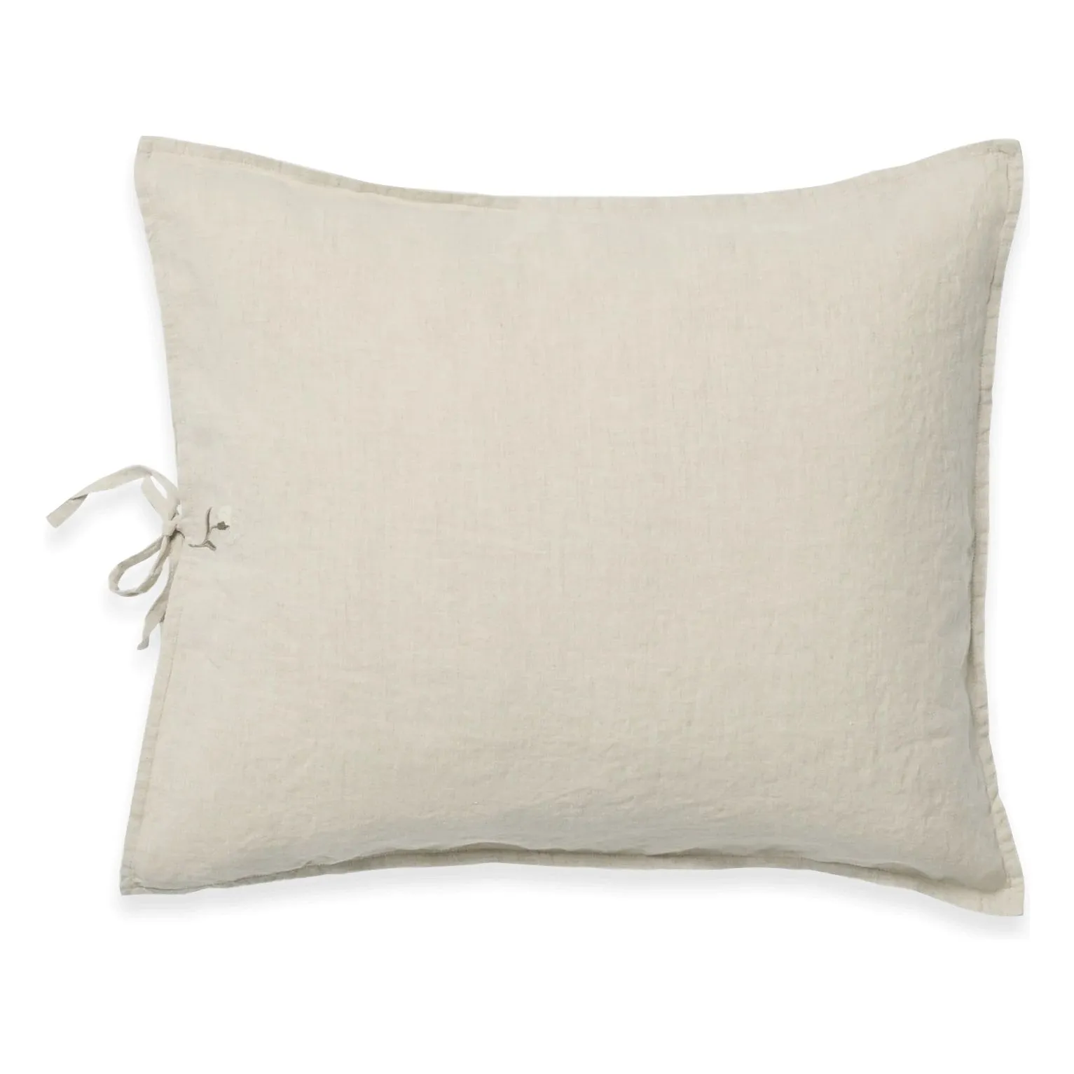 Garbo&Friends Beige Linen Embroidered Pillowcase