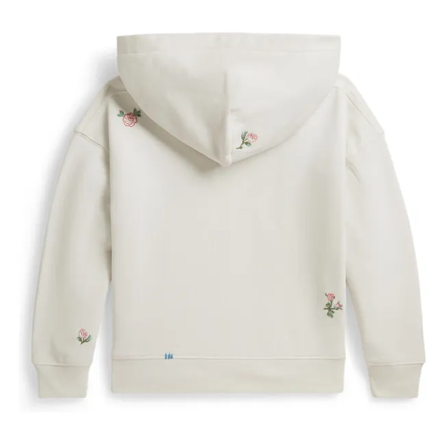 Sweat Capuche Fleurs | Blanc