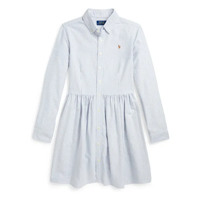 Robe Col Chemise | Bleu Clair