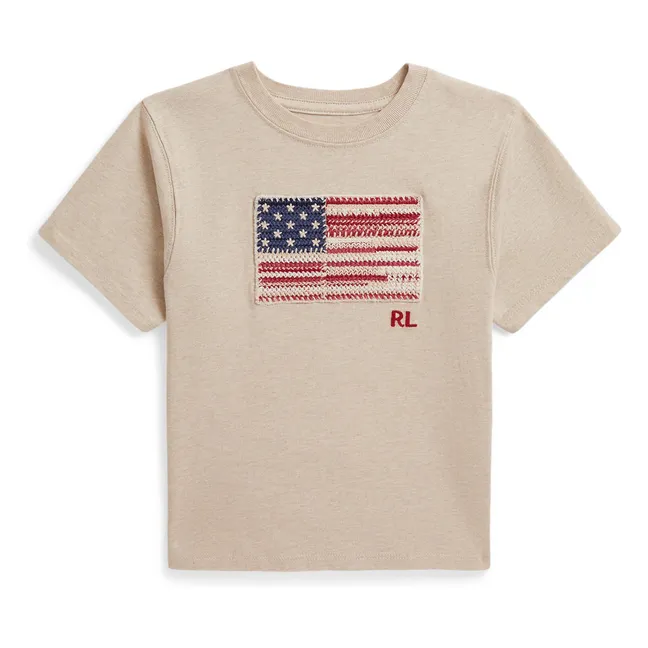 T-shirt Drapeau Américain | Beige