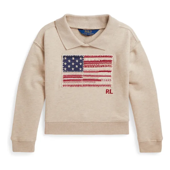 Sweat Polo Drapeau Américain | Sable