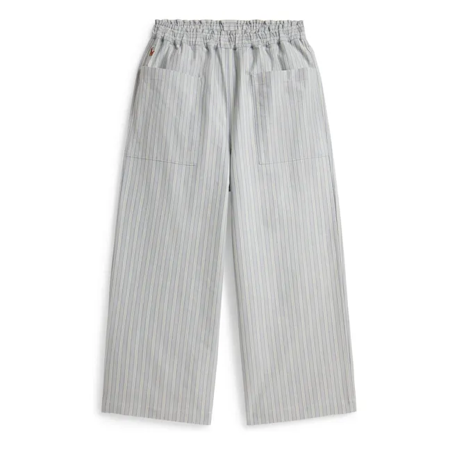 Pantalon Elastiqué Rayé | Bleu gris