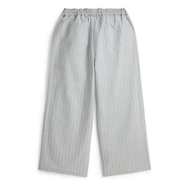 Pantalon Elastiqué Rayé | Bleu gris