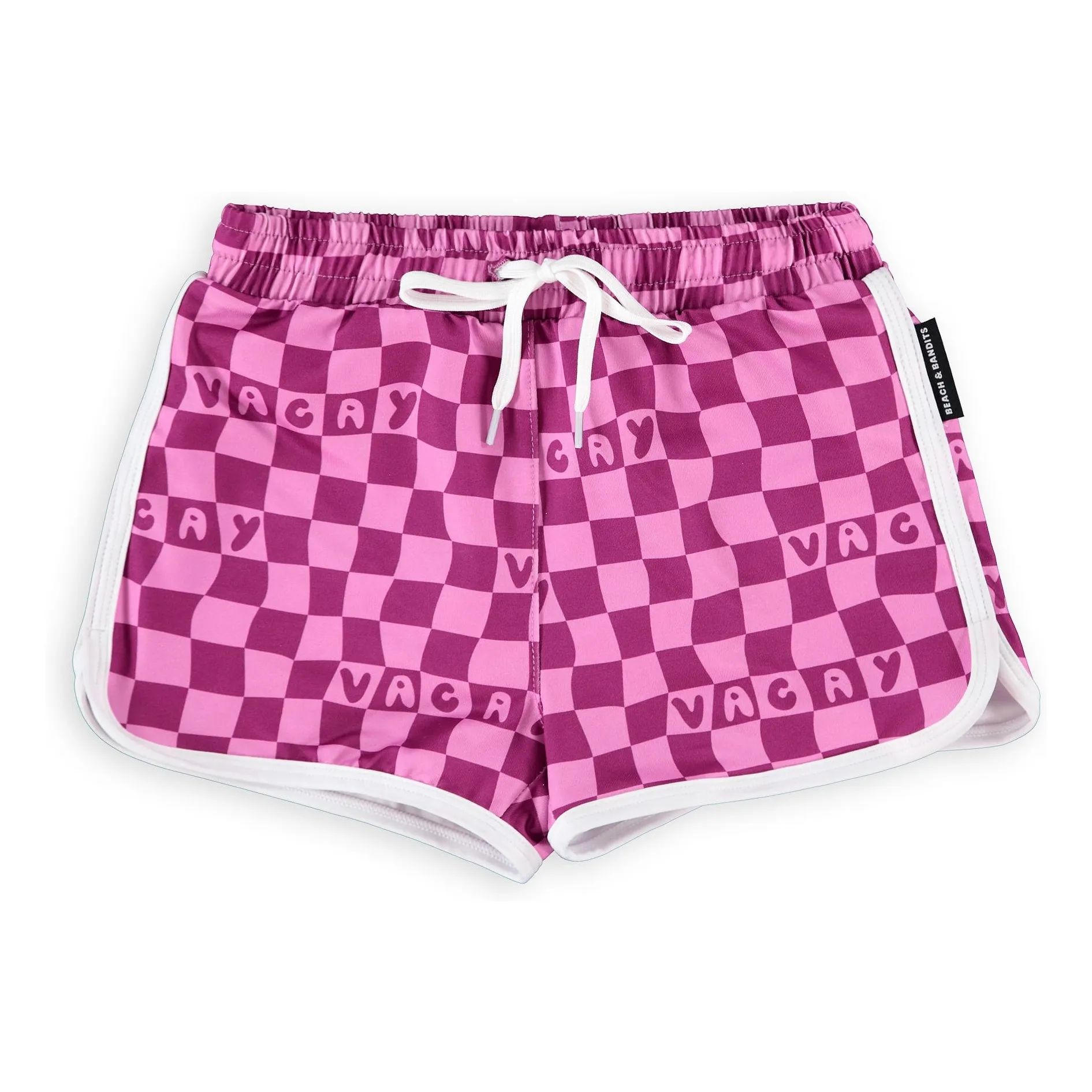 Short de Bain Anti-UV Checkered Vacay Trunk Fibres Recyclées | Rose fuschia- Image produit n°0