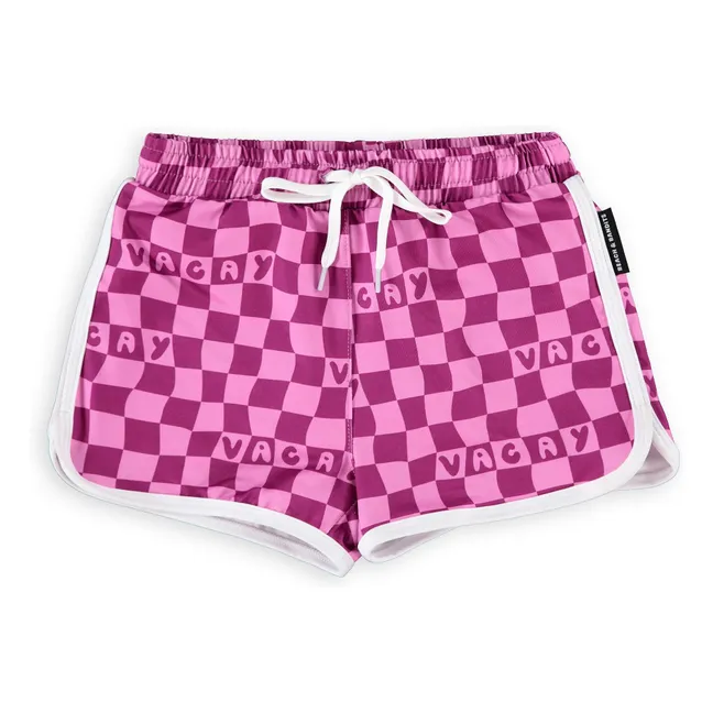 Tronco Vacay a cuadros con protección UV Fibras recicladas | Rosa Fushia