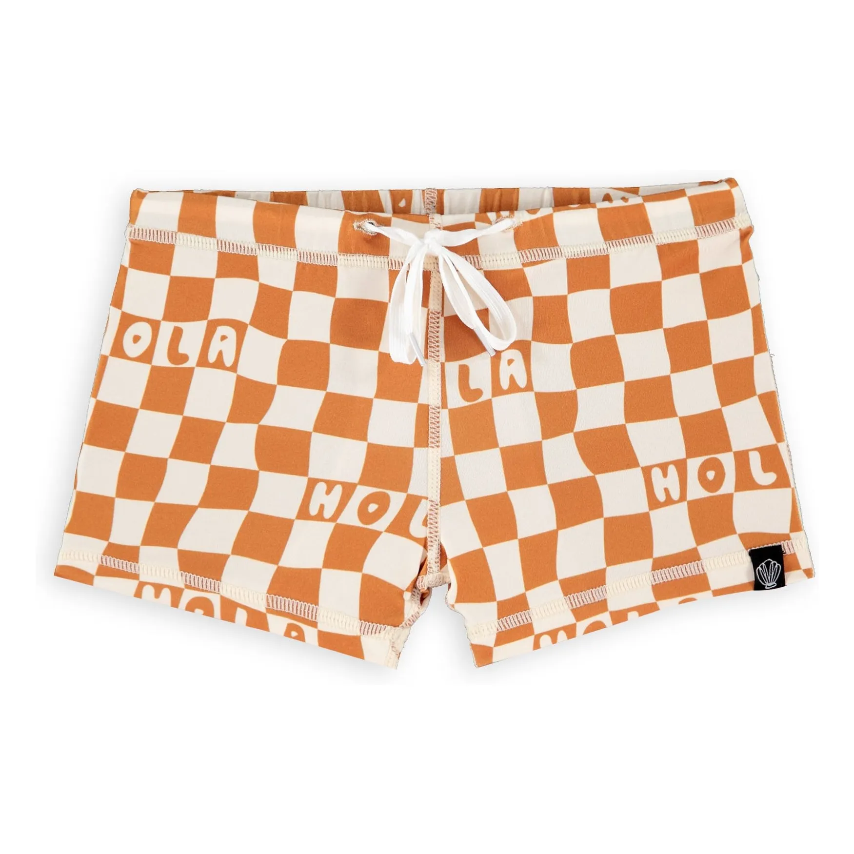 Short de Bain Anti-UV Checkered Hola Fibres Recyclées | Ivoire- Image produit n°0