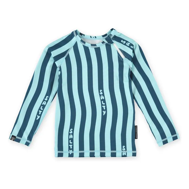 T-shirt Anti-UV Salty Stripes Fibres Recyclées | Bleu marine