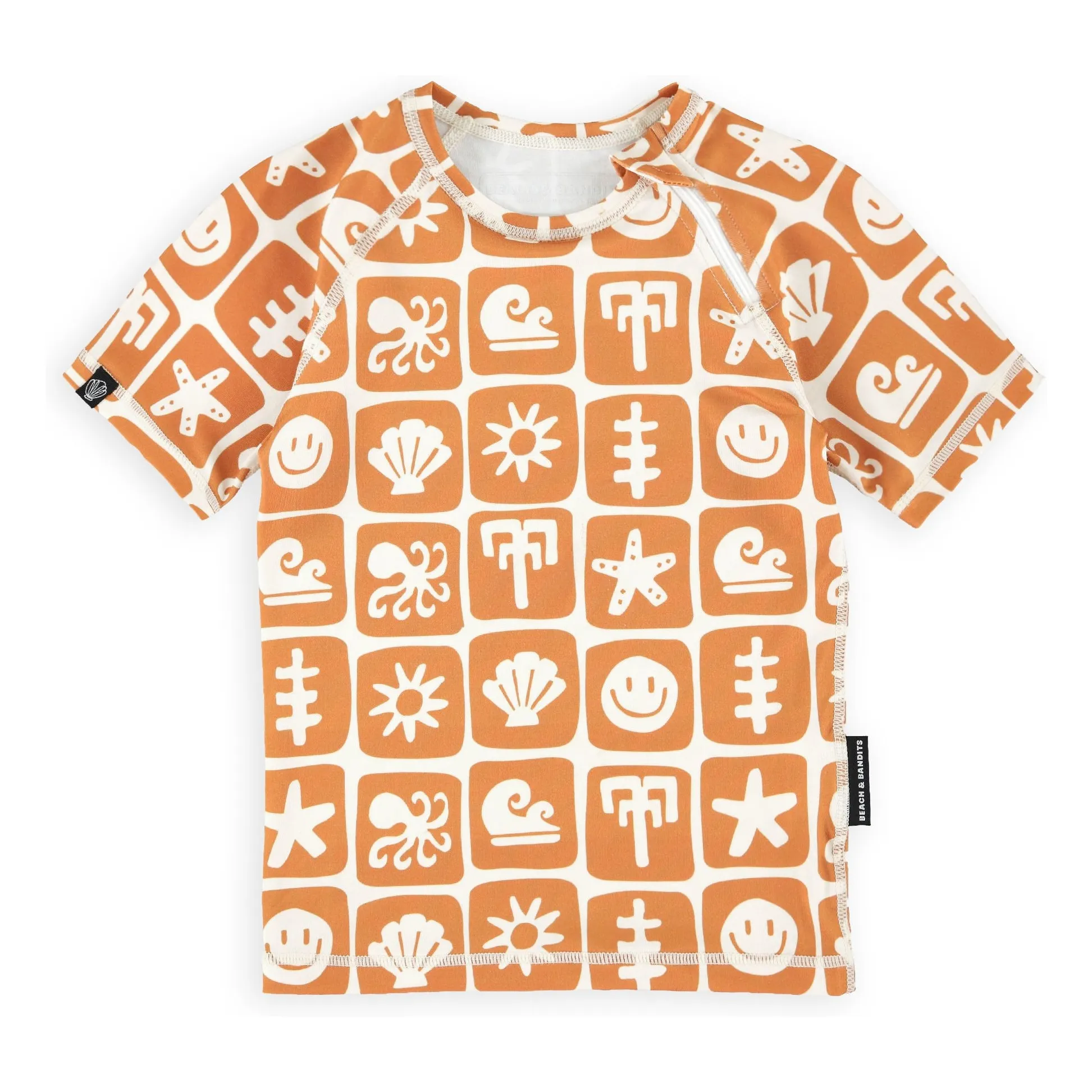 Beach & Bandits Rust Sea Smiley Anti-Uv T-Shirt Recycled Fibers