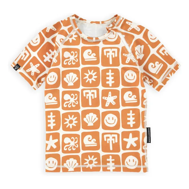 T-shirt Anti-UV Sea Smiley Fibres Recyclées | Rouille