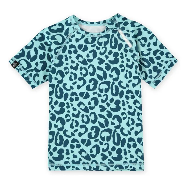 Ocean Leopard Anti-UV T-Shirt Recycelte Fasern | Blau
