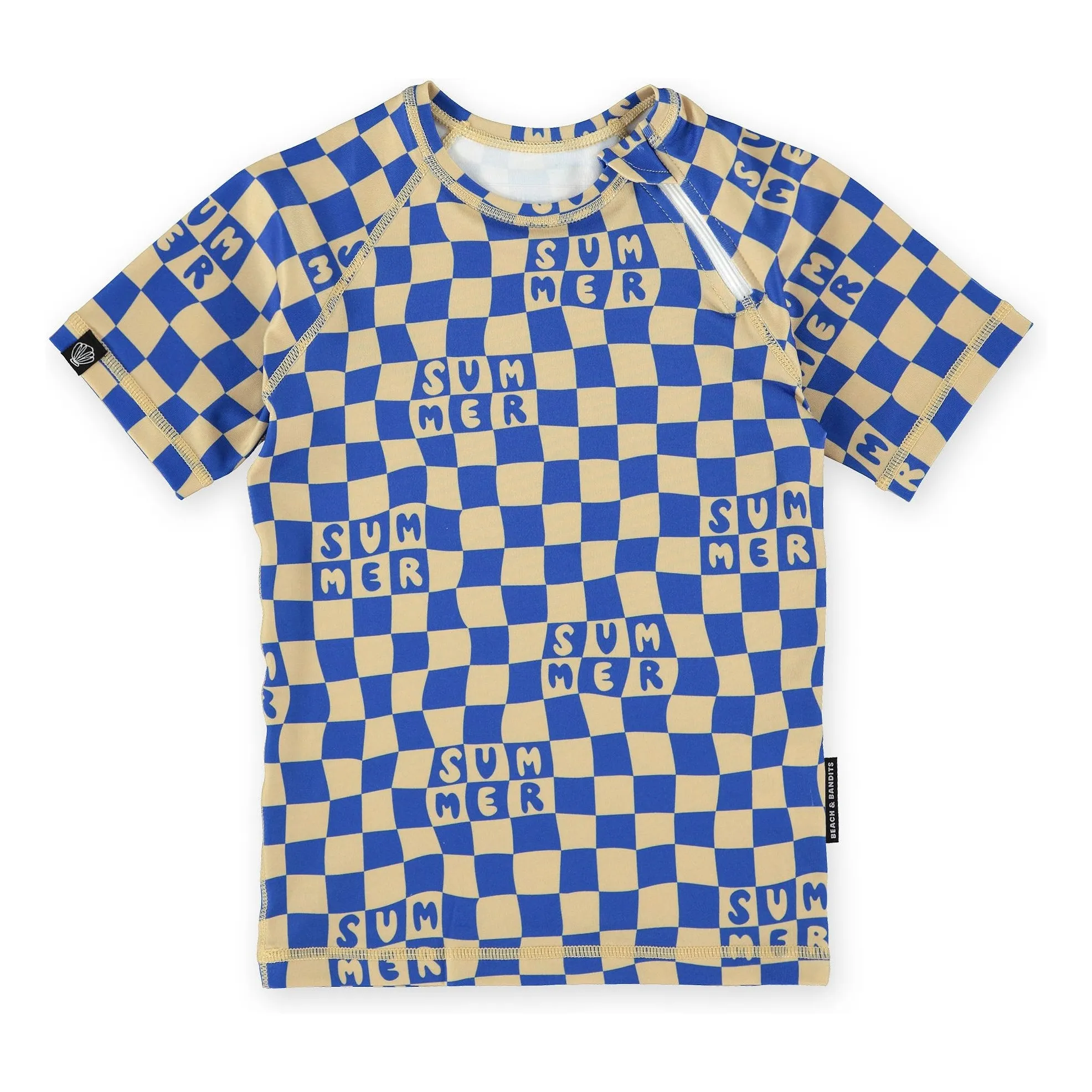 T-shirt Anti-UV Checkered Summer Fibres Recyclées | Bleu marine- Image produit n°0