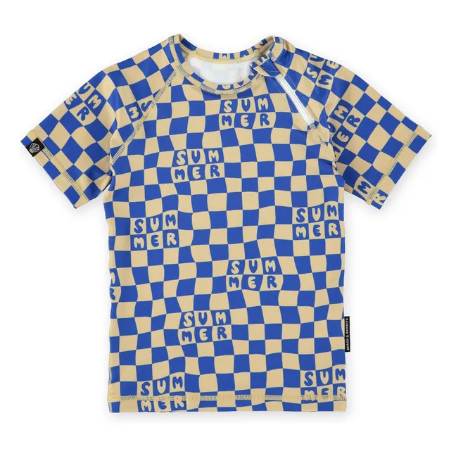 T-shirt Anti-UV Checkered Summer Fibres Recyclées | Bleu marine