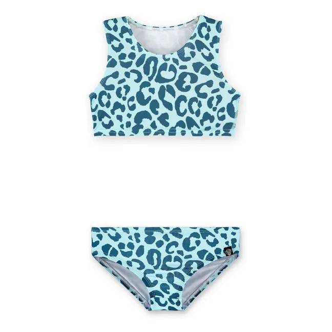 Ocean Leopard Costume da bagno 2 pezzi con protezione UV Fibre riciclate | Blu