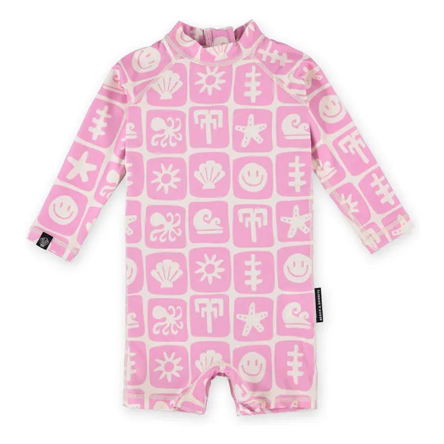 Sea Smiley Recycled Fiber UV Protection Jumpsuit  | Pink
